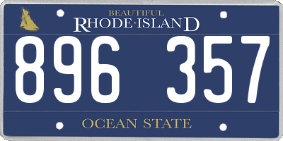 RI license plate 896357