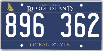 RI license plate 896362