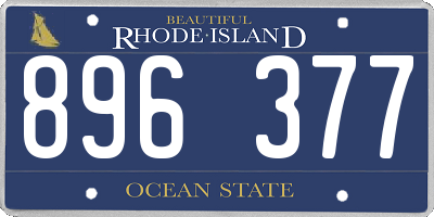 RI license plate 896377