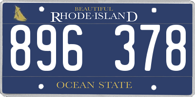 RI license plate 896378