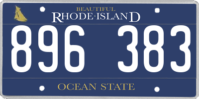 RI license plate 896383