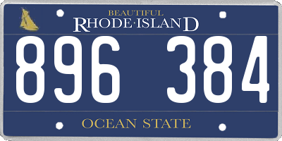 RI license plate 896384