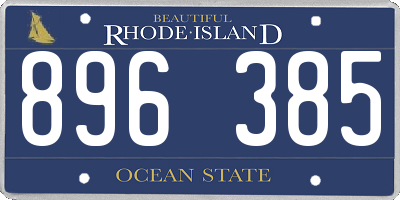 RI license plate 896385