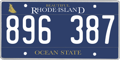 RI license plate 896387