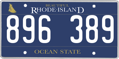 RI license plate 896389