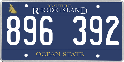 RI license plate 896392