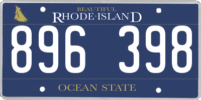 RI license plate 896398