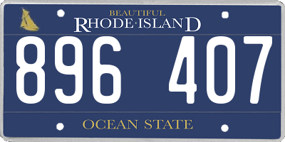 RI license plate 896407