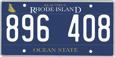 RI license plate 896408