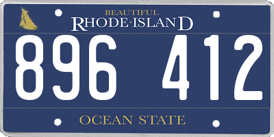 RI license plate 896412