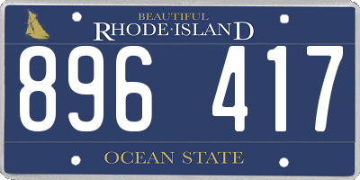 RI license plate 896417