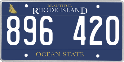 RI license plate 896420