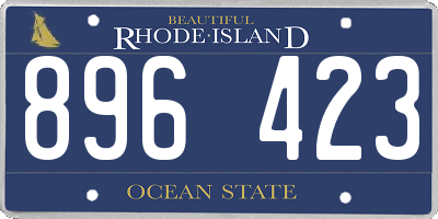 RI license plate 896423