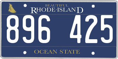 RI license plate 896425