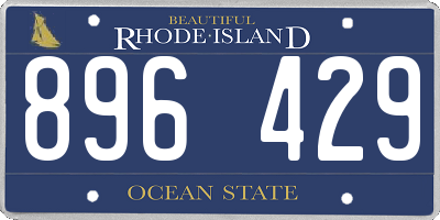 RI license plate 896429