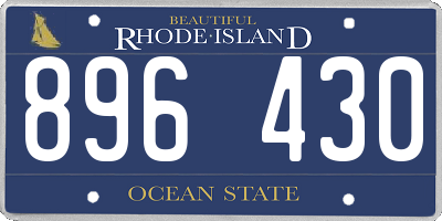 RI license plate 896430