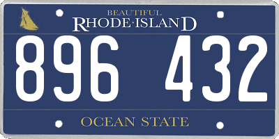 RI license plate 896432