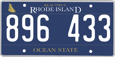 RI license plate 896433