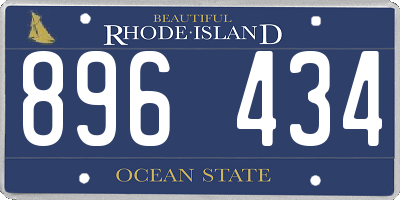 RI license plate 896434