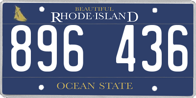 RI license plate 896436