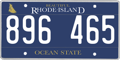 RI license plate 896465