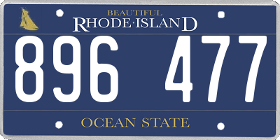 RI license plate 896477