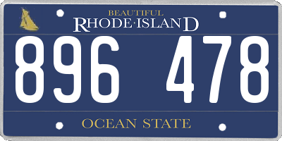 RI license plate 896478