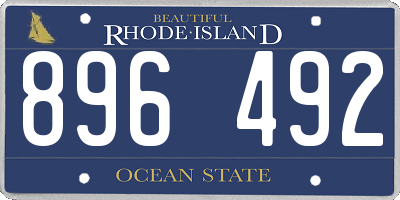RI license plate 896492