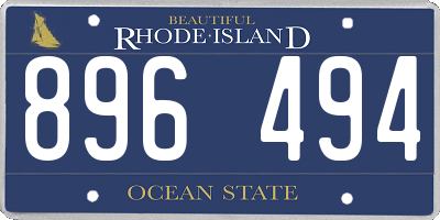 RI license plate 896494