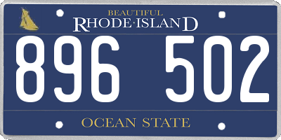 RI license plate 896502