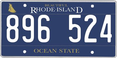 RI license plate 896524