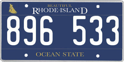 RI license plate 896533