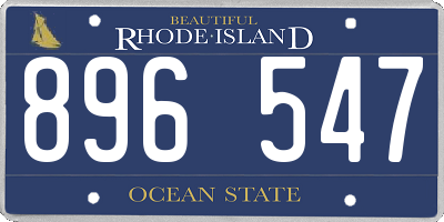 RI license plate 896547