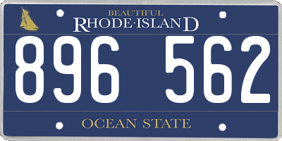 RI license plate 896562