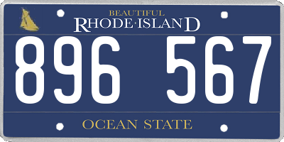 RI license plate 896567