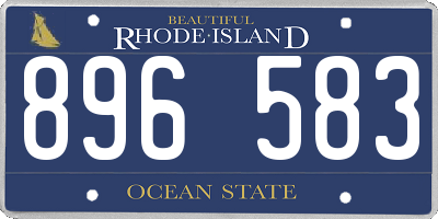 RI license plate 896583