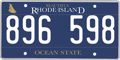 RI license plate 896598