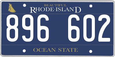 RI license plate 896602