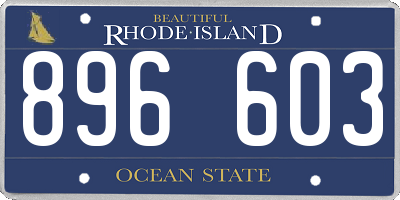 RI license plate 896603