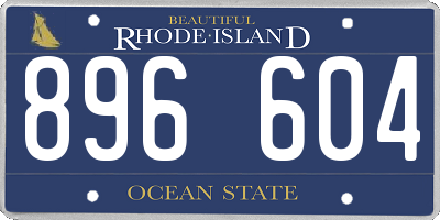 RI license plate 896604