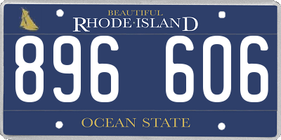 RI license plate 896606