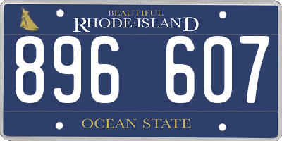 RI license plate 896607