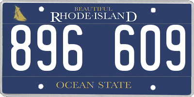 RI license plate 896609