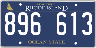 RI license plate 896613