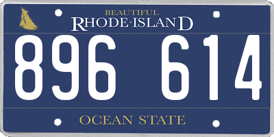 RI license plate 896614