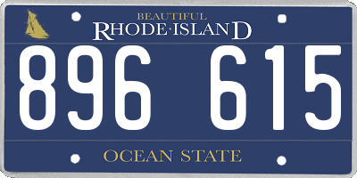 RI license plate 896615
