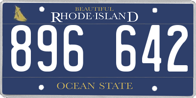 RI license plate 896642