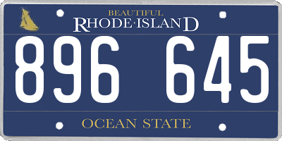 RI license plate 896645