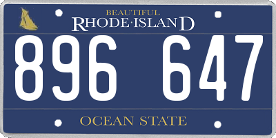 RI license plate 896647