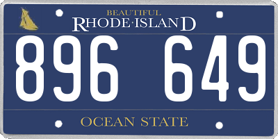 RI license plate 896649